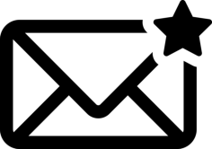 Mail With Star Outline Icon Svg Set, Free Vectors File